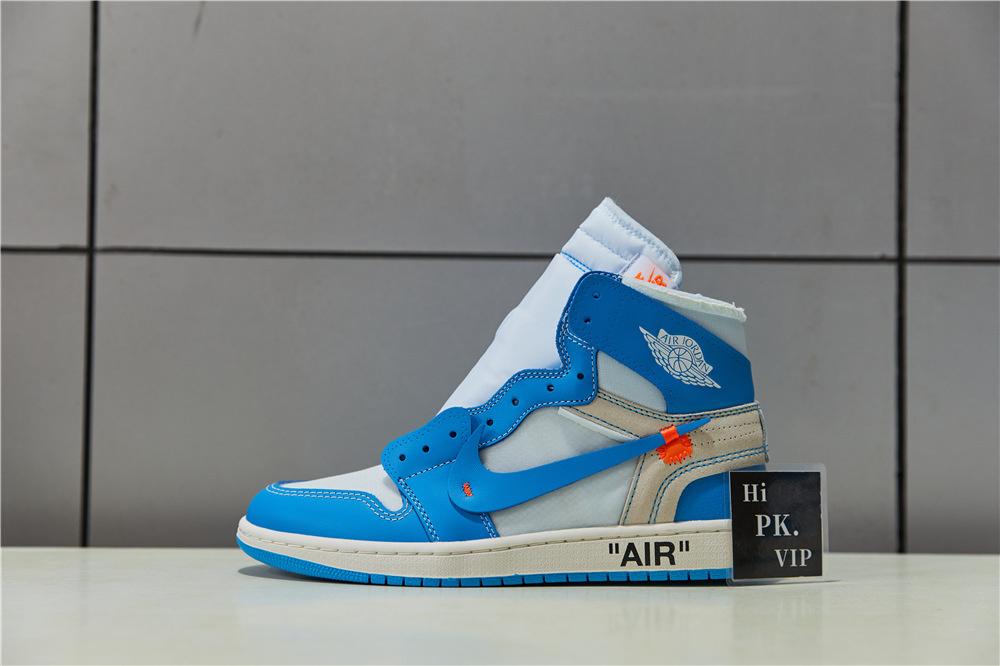 PK GOD X YIFU RETAIL FACTORY OFF WHITE X AIR JORDAN 1 POWDER BLUE UNC RETAIL MATERIALS ready limited